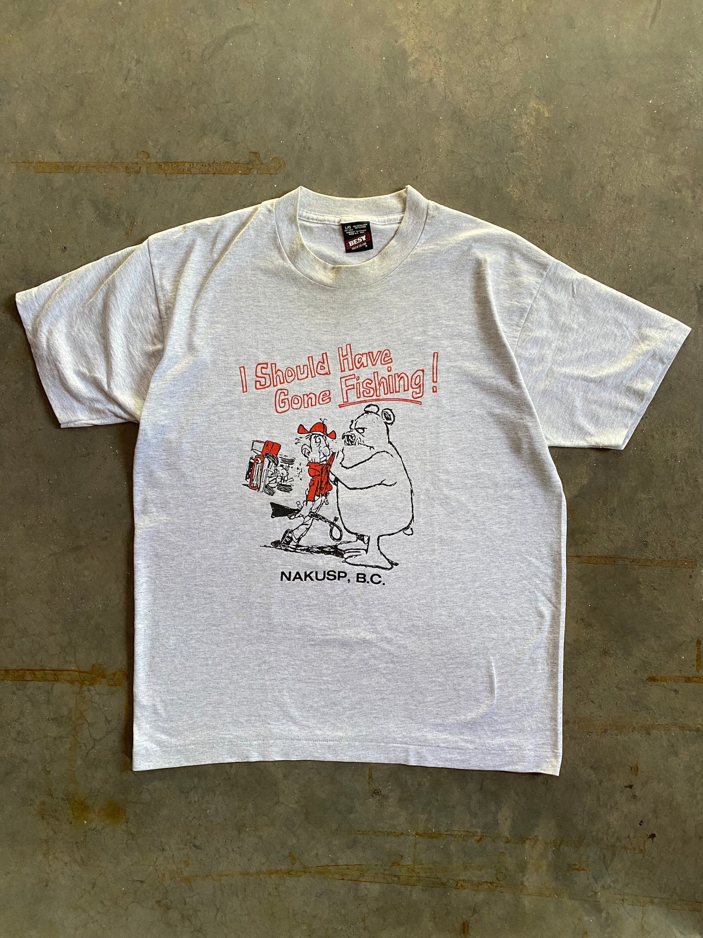 SINGLE STITCHED "I SHOULD HAVE GONE FISHING" SCREEN STARS TEE - 1990s